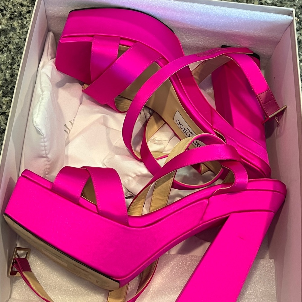 Jimmy Choo Fuchsia Platform Heels
